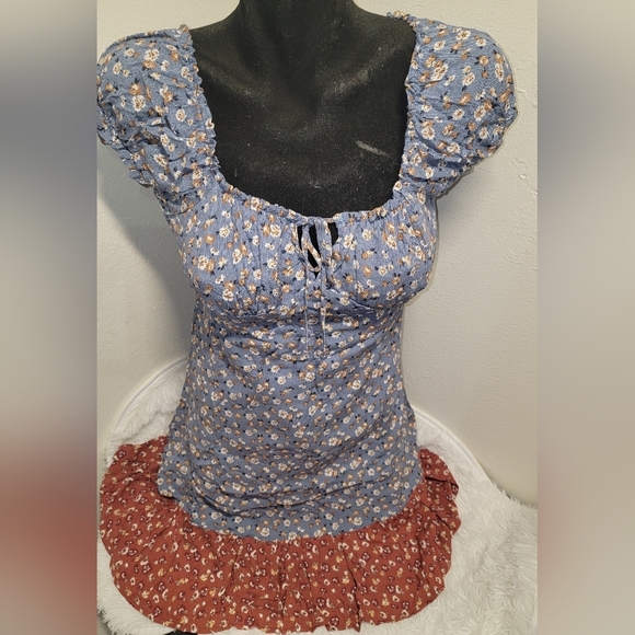 LUNACHIX Blue Floral Mini Dress 💖2 for 30💖 - Picture 1 of 4